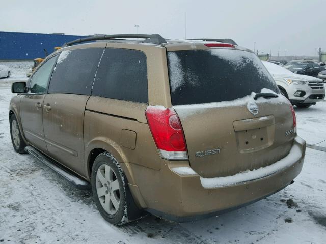 5N1BV28U04N313468 - 2004 NISSAN QUEST S GOLD photo 3