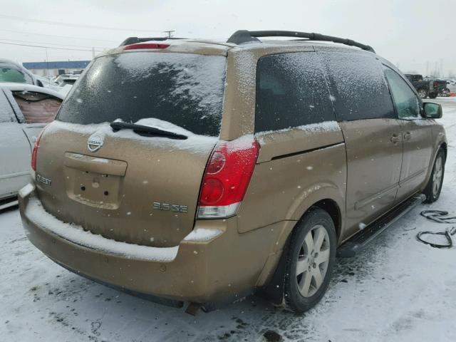 5N1BV28U04N313468 - 2004 NISSAN QUEST S GOLD photo 4