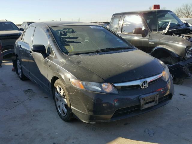 2HGFA16578H357412 - 2008 HONDA CIVIC LX BLACK photo 1