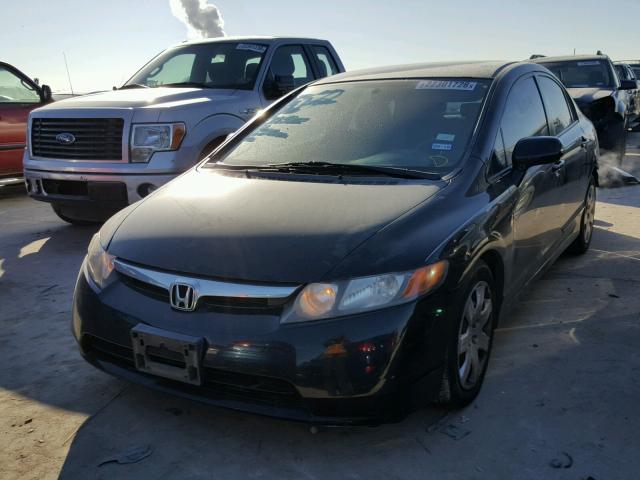 2HGFA16578H357412 - 2008 HONDA CIVIC LX BLACK photo 2