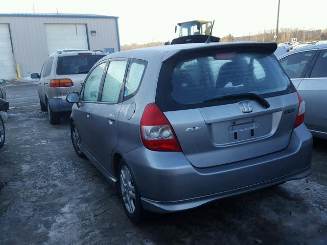 JHMGD38687S037114 - 2007 HONDA FIT S GRAY photo 3