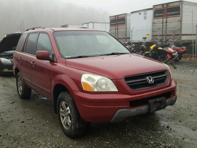 2HKYF18553H575113 - 2003 HONDA PILOT EXL RED photo 1