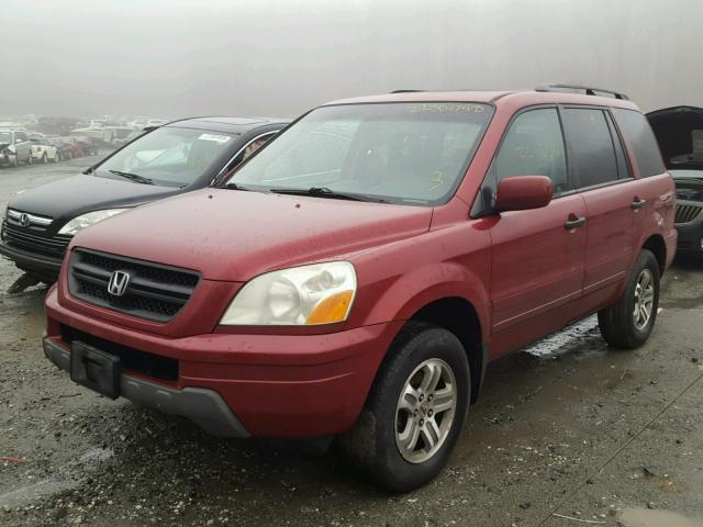 2HKYF18553H575113 - 2003 HONDA PILOT EXL RED photo 2