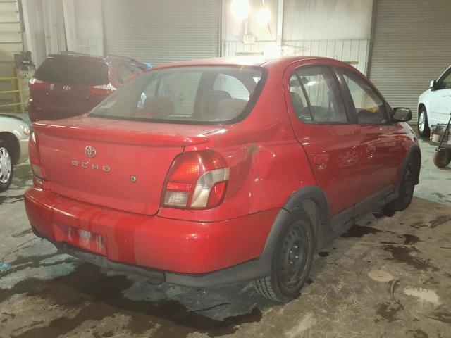 JTDBT123110138824 - 2001 TOYOTA ECHO RED photo 4