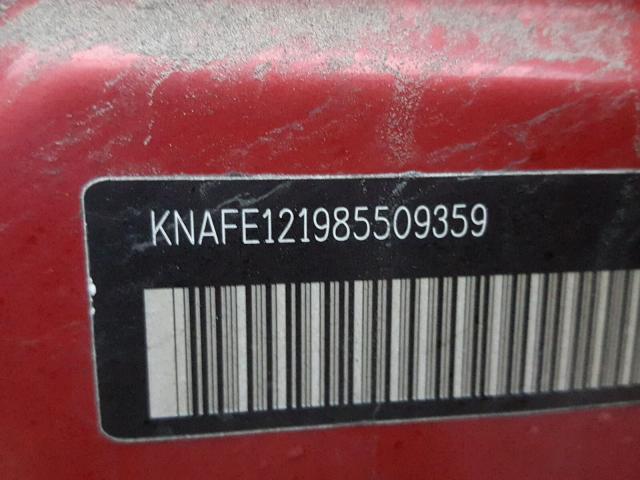 KNAFE121985509359 - 2008 KIA SPECTRA EX RED photo 10