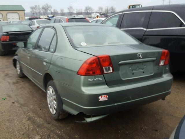 1HGES16634L020847 - 2004 HONDA CIVIC LX GREEN photo 3