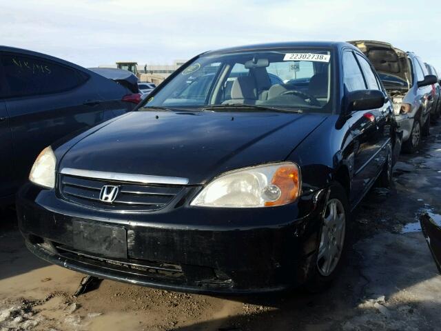 2HGES15482H912151 - 2002 HONDA CIVIC DX BLACK photo 2