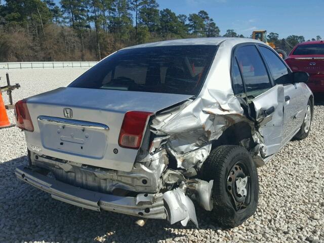 2HGES16541H589612 - 2001 HONDA CIVIC LX SILVER photo 4