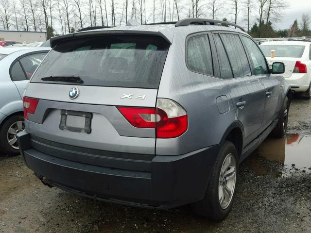 WBXPA93495WD06932 - 2005 BMW X3 3.0I GRAY photo 4