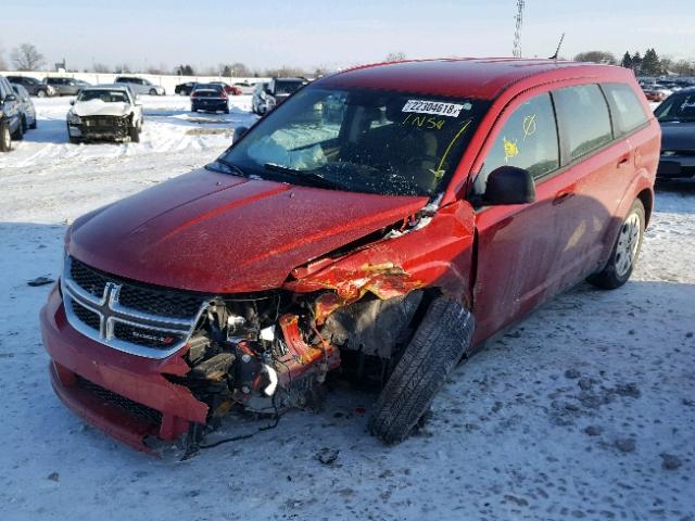 3C4PDCABXFT719370 - 2015 DODGE JOURNEY SE RED photo 2