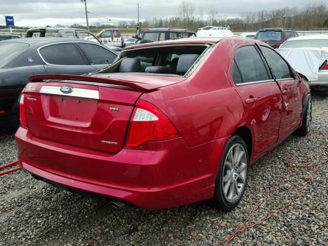 3FAHP0JG9BR277667 - 2011 FORD FUSION SEL RED photo 4