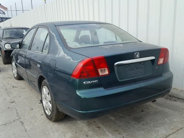 2HGES26732H510794 - 2002 HONDA CIVIC EX GREEN photo 3