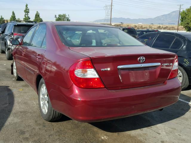 JTDBE30KX20070248 - 2002 TOYOTA CAMRY LE MAROON photo 3