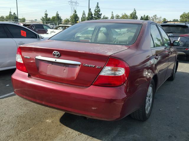 JTDBE30KX20070248 - 2002 TOYOTA CAMRY LE MAROON photo 4