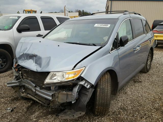 5FNRL5H43BB014840 - 2011 HONDA ODYSSEY EX BLUE photo 2