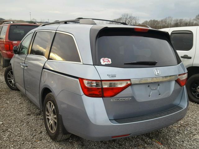 5FNRL5H43BB014840 - 2011 HONDA ODYSSEY EX BLUE photo 3