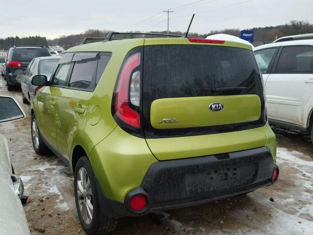 KNDJP3A53E7711024 - 2014 KIA SOUL + GREEN photo 3