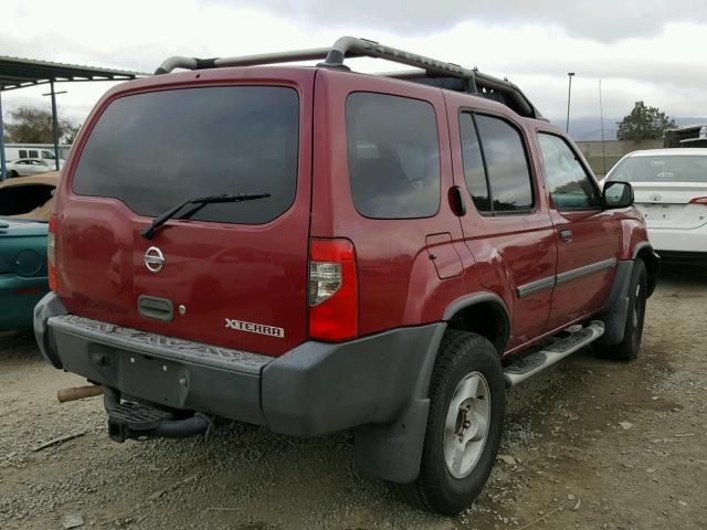 5N1ED28T92C526175 - 2002 NISSAN XTERRA XE RED photo 4