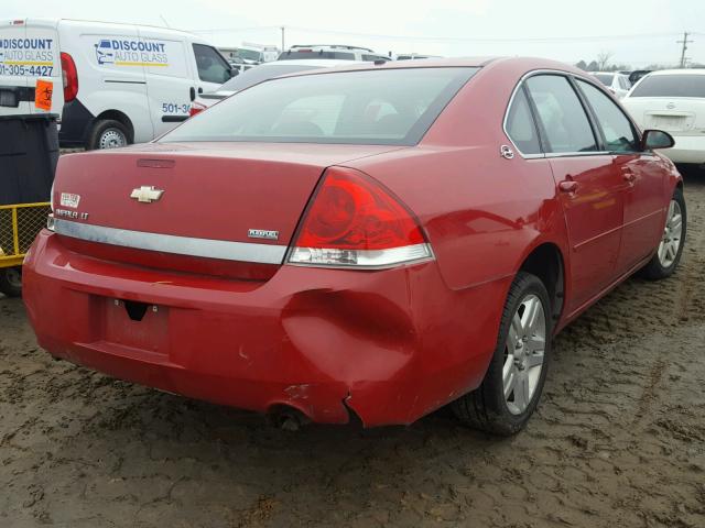 2G1WC583389209210 - 2008 CHEVROLET IMPALA LT RED photo 4