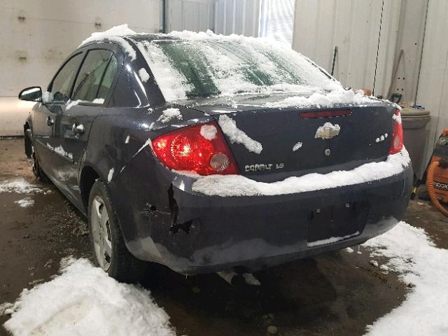 1G1AK58F087286738 - 2008 CHEVROLET COBALT LS GRAY photo 3