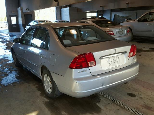 1HGES16592L005399 - 2002 HONDA CIVIC LX SILVER photo 3