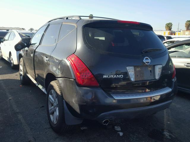 JN8AZ08T37W504496 - 2007 NISSAN MURANO SL BLACK photo 3