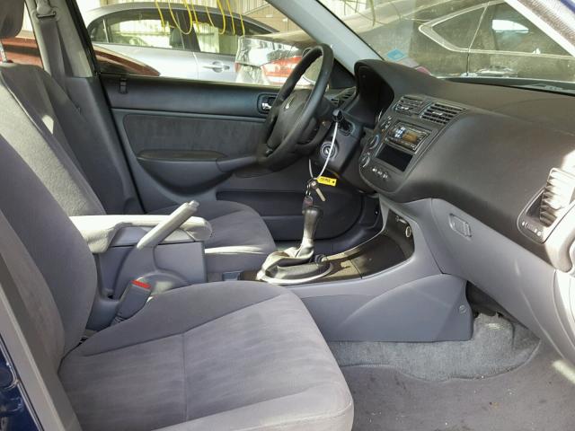 2HGES25813H585957 - 2003 HONDA CIVIC EX ლურჯი ფოტო 5