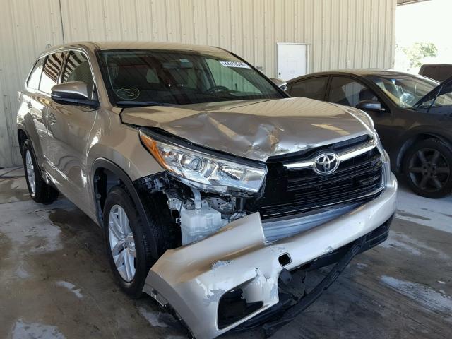 5TDZARFH5FS016027 - 2015 TOYOTA HIGHLANDER GOLD photo 1