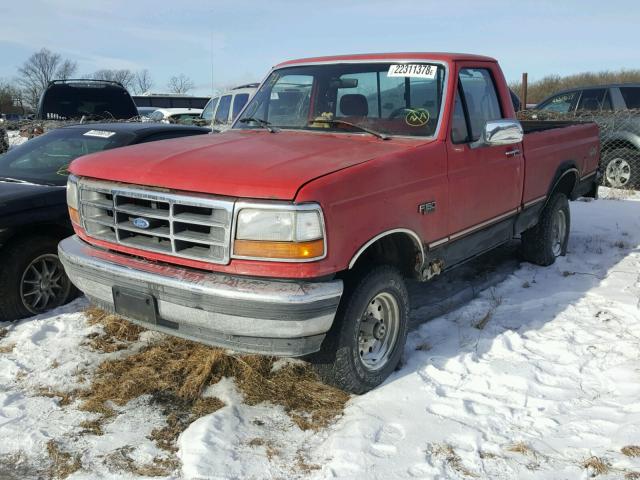 2FTEF14N6SCA37503 - 1995 FORD F150 RED photo 2