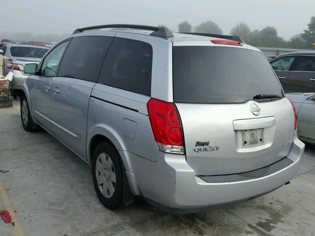 5N1BV28U55N103935 - 2005 NISSAN QUEST S SILVER photo 3