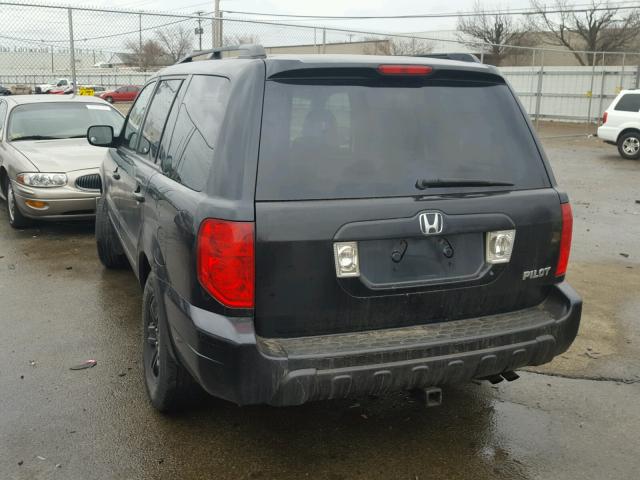 2HKYF18594H547543 - 2004 HONDA PILOT EXL BLACK photo 3