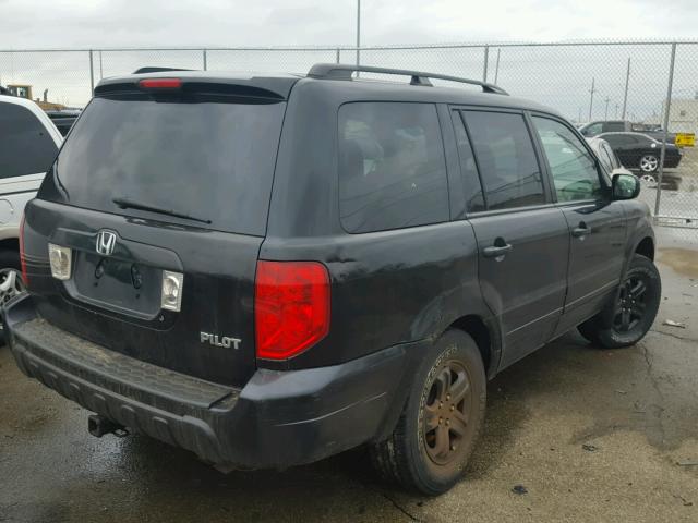 2HKYF18594H547543 - 2004 HONDA PILOT EXL BLACK photo 4