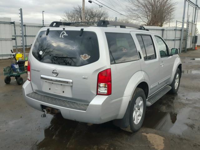 5N1AR18BX8C658341 - 2008 NISSAN PATHFINDER SILVER photo 4