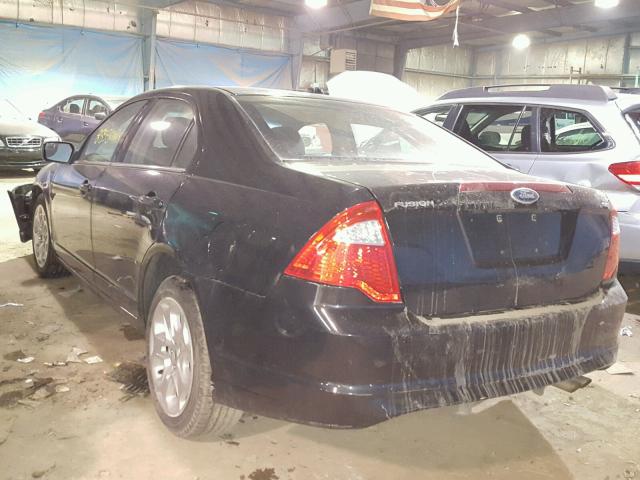 3FAHP0HA2BR309327 - 2011 FORD FUSION SE BLACK photo 3