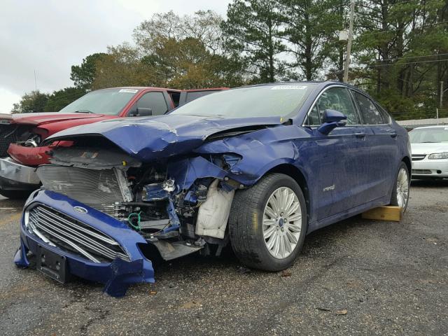 3FA6P0LU4DR219415 - 2013 FORD FUSION SE BLUE photo 2