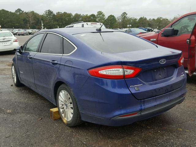 3FA6P0LU4DR219415 - 2013 FORD FUSION SE BLUE photo 3