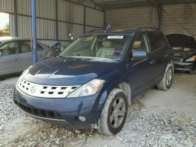 JN8AZ08W53W218959 - 2003 NISSAN MURANO SL BLUE photo 2