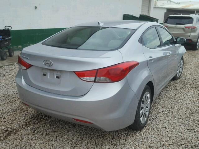 5NPDH4AE1BH013664 - 2011 HYUNDAI ELANTRA GL SILVER photo 4