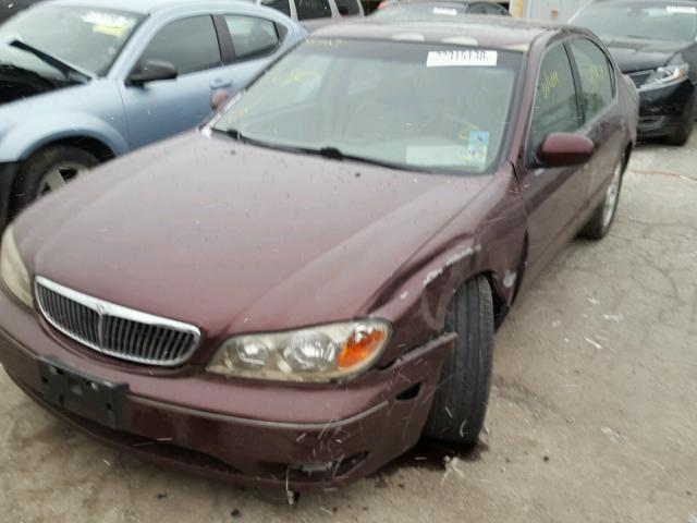 JNKCA31A6YT100292 - 2000 INFINITI I30 MAROON photo 2