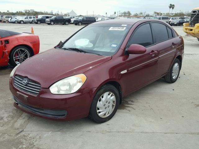 KMHCN46C17U131511 - 2007 HYUNDAI ACCENT GLS BURGUNDY photo 2