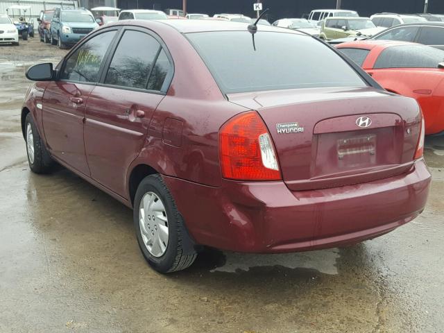 KMHCN46C17U131511 - 2007 HYUNDAI ACCENT GLS BURGUNDY photo 3