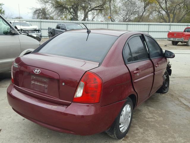 KMHCN46C17U131511 - 2007 HYUNDAI ACCENT GLS BURGUNDY photo 4