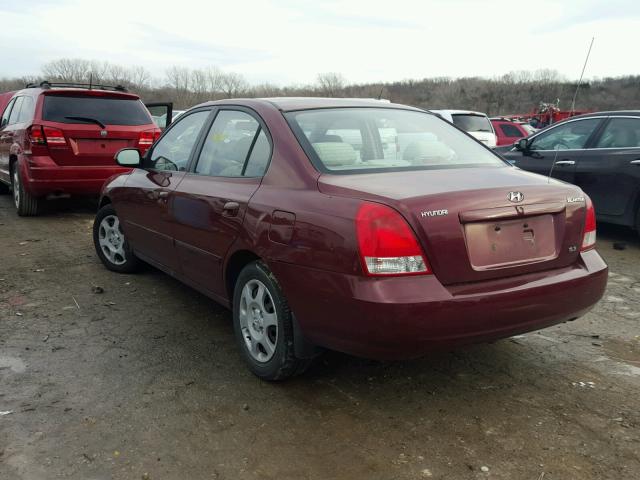 KMHDN45D91U214786 - 2001 HYUNDAI ELANTRA GL BURGUNDY photo 3