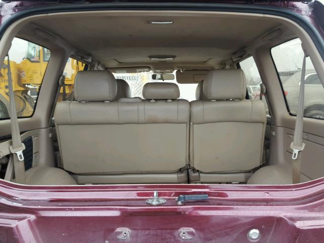 JT3HT05J6W0018687 - 1998 TOYOTA LAND CRUIS BURGUNDY photo 9