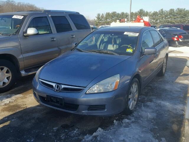 1HGCM66577A026253 - 2007 HONDA ACCORD EX BLUE photo 2