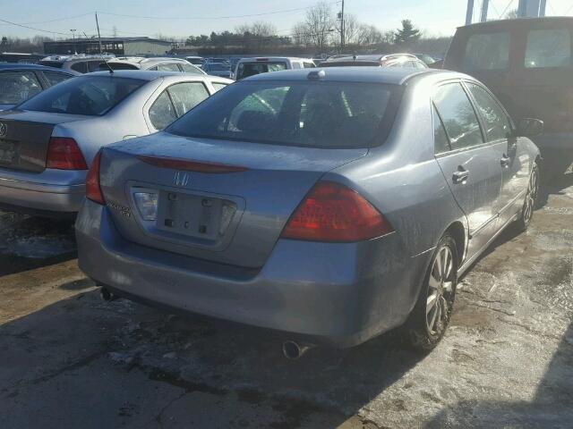 1HGCM66577A026253 - 2007 HONDA ACCORD EX BLUE photo 4