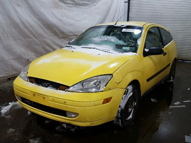 3FAFP313X1R248201 - 2001 FORD FOCUS ZX3 YELLOW photo 2