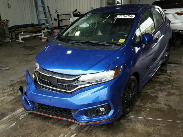 3HGGK5H65JM709876 - 2018 HONDA FIT SPORT BLUE photo 2