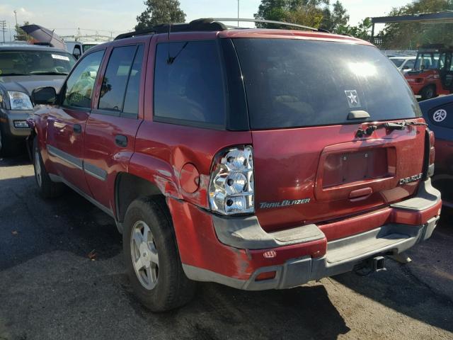 1GNDS13S722213492 - 2002 CHEVROLET TRAILBLAZE RED photo 3