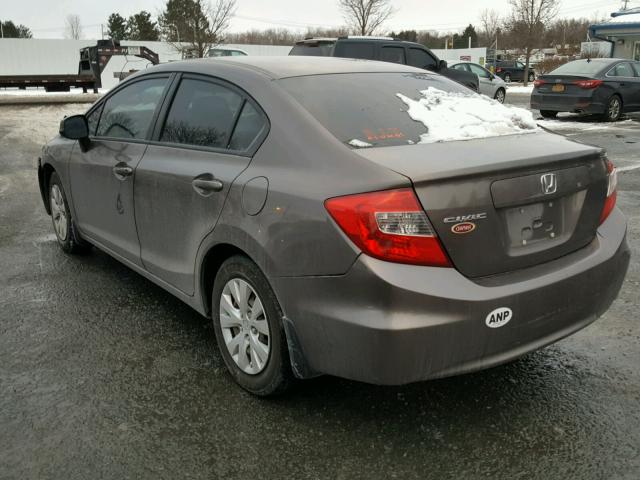 2HGFB2F54CH587792 - 2012 HONDA CIVIC LX BROWN photo 3